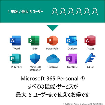 Microsoft 365 Family 1年版|オンラインコード版|Win/Mac/iPad|利用可能人数最大6人